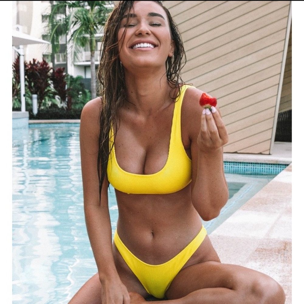 White Fox Swim bright yellow bikini